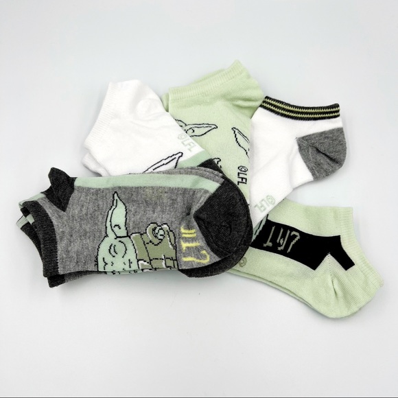 New Women’s Disney Star Wars The Mandalorian Baby Yoda Grogu No-Shows Socks 4-10 - Picture 3 of 5